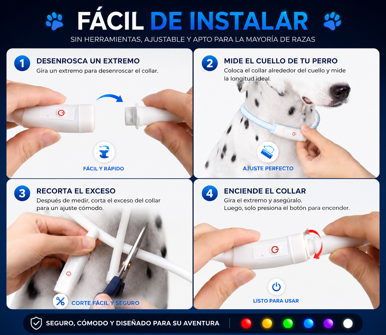Collar LED PawGuard - Seguridad Nocturna