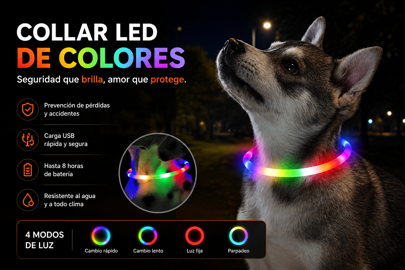 Collar LED PawGuard - Seguridad Nocturna