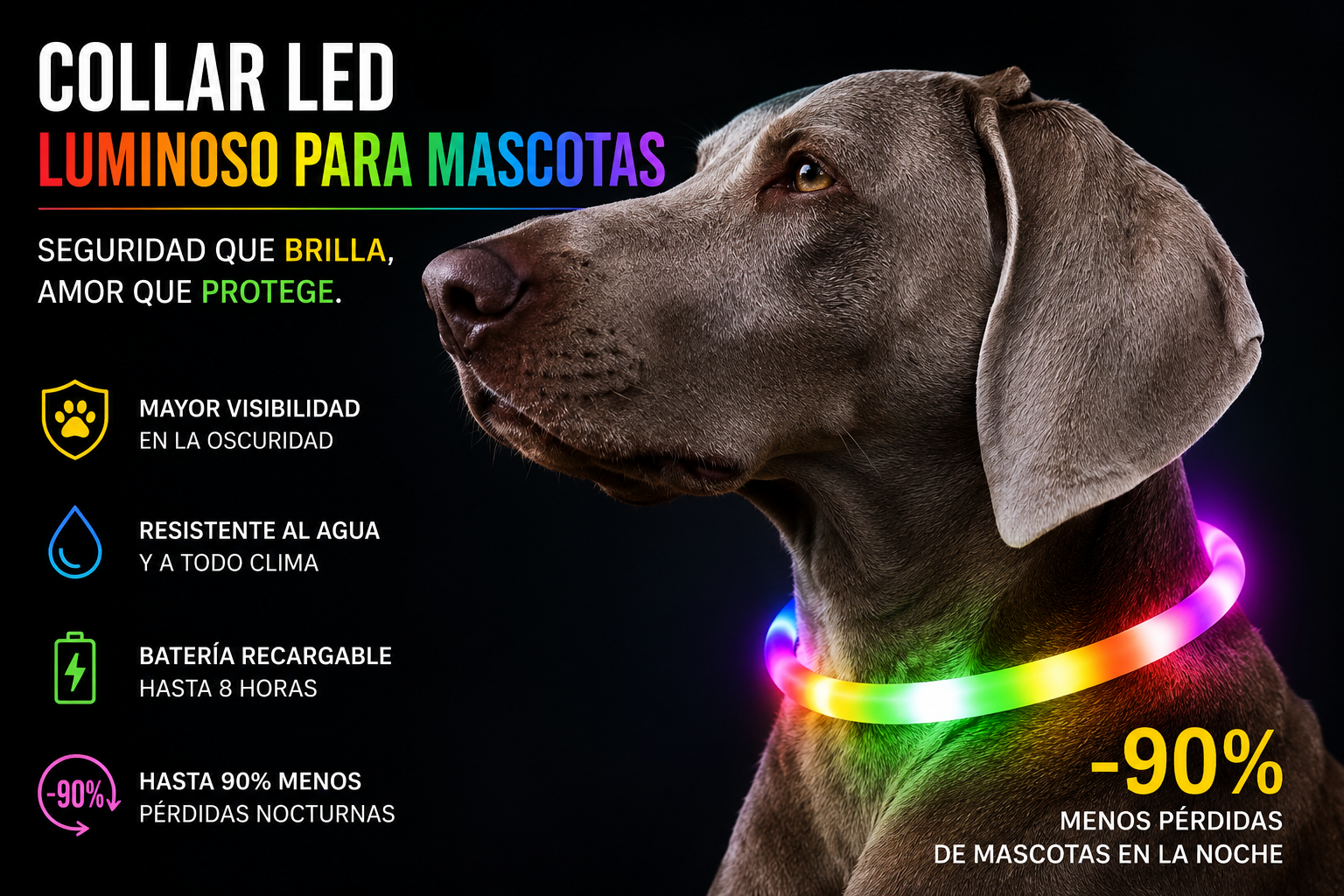 Collar LED PawGuard - Seguridad Nocturna